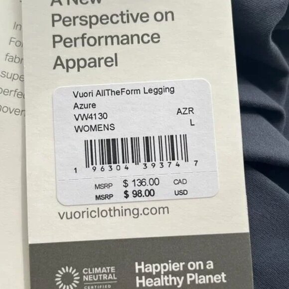 NWT Azure Vuori Leggings-- size L - Picture 5 of 5